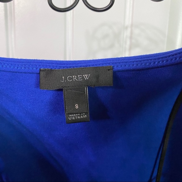 J. CREW Bright Blue Velvet Peplum V-Neck Tank Cami Top SIZE SMALL - Picture 5 of 7